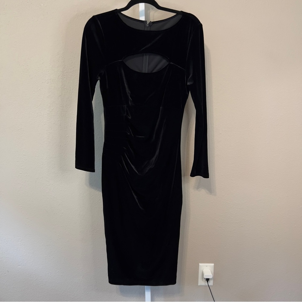 INC International Concepts Black Long Sleeve Dress
